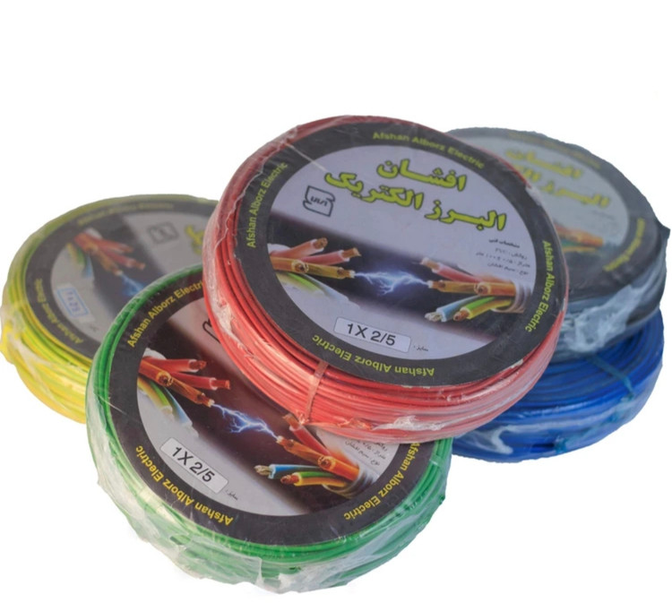 سیم برق افشان البرز افشان ۱ در ۲.۵ حلقه ۱۰۰ متر روکش PVC